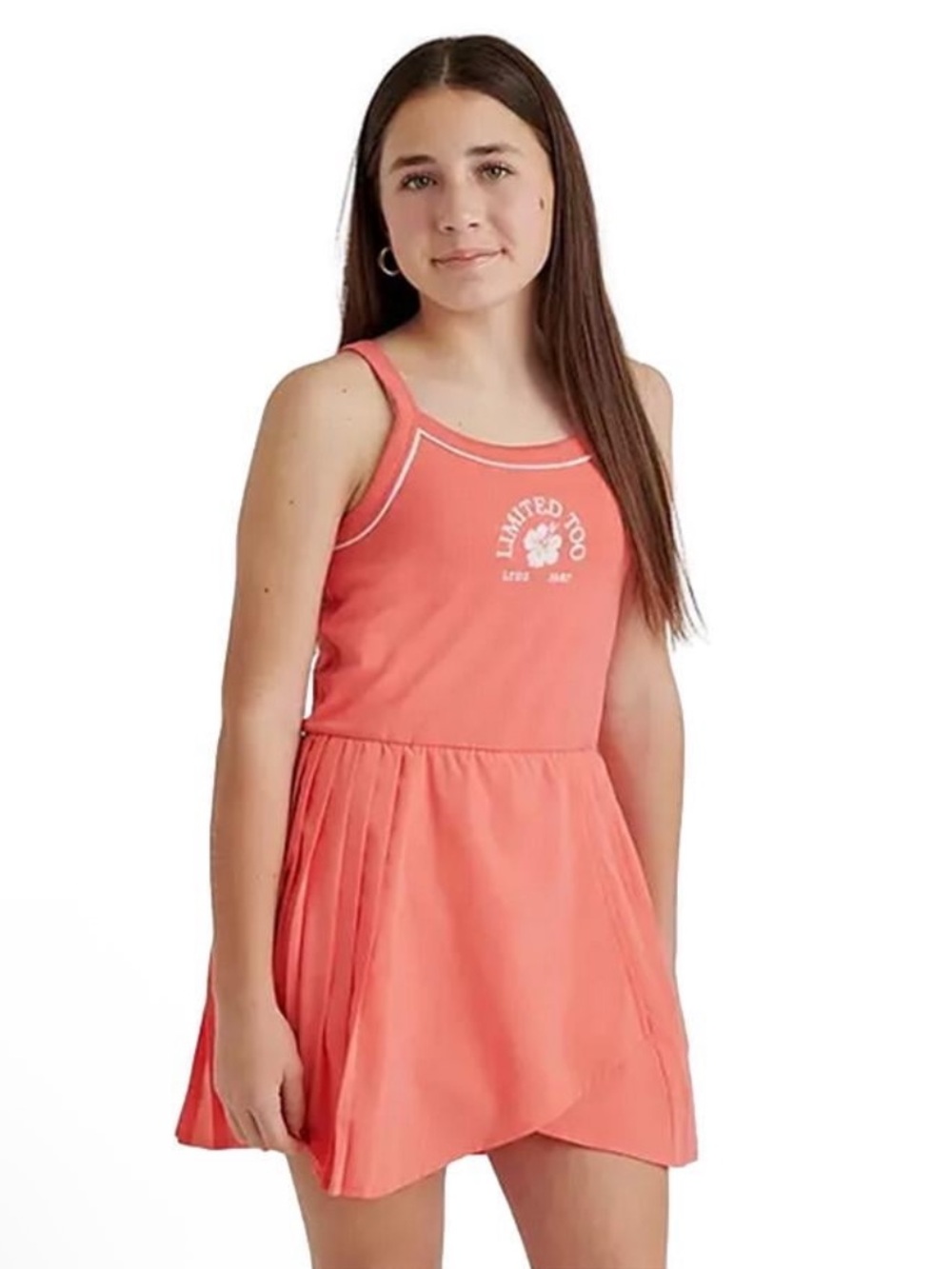 LIMITED TOO Girls Tank Active Dress Skort with White Logo design